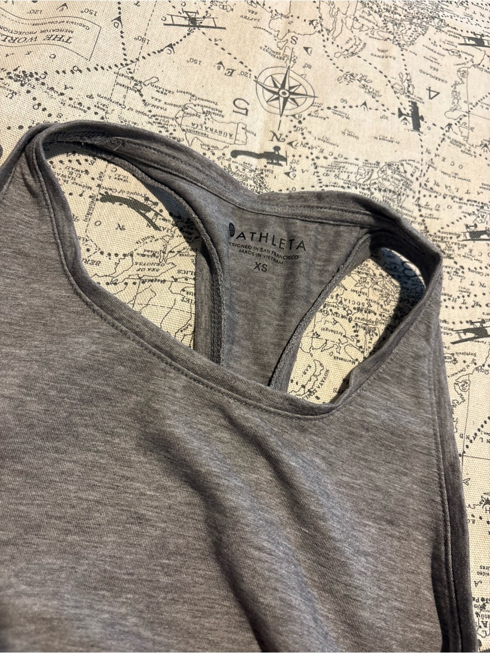 Athleta Gray Racerback Tank with Side Ruching - Picture 2 of 3